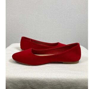 Balletcore Classic Women Size 9 Red Canvas Round Toe Slip On Ballet Flats